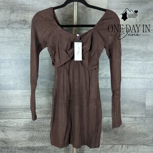 Edit by Nine Long Sleeve Bodycon Ribbed Mini Dress Size S